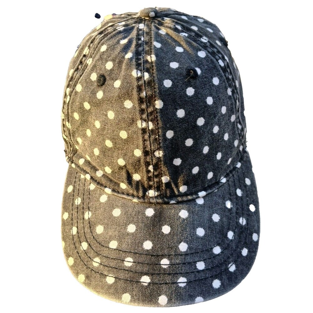 Womens Black White Polka Dot Trending Statement Hat Cap OSFA Casual Stylish